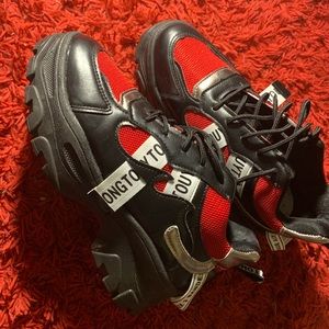 Chunky Sole Red and Black studio Sneakers